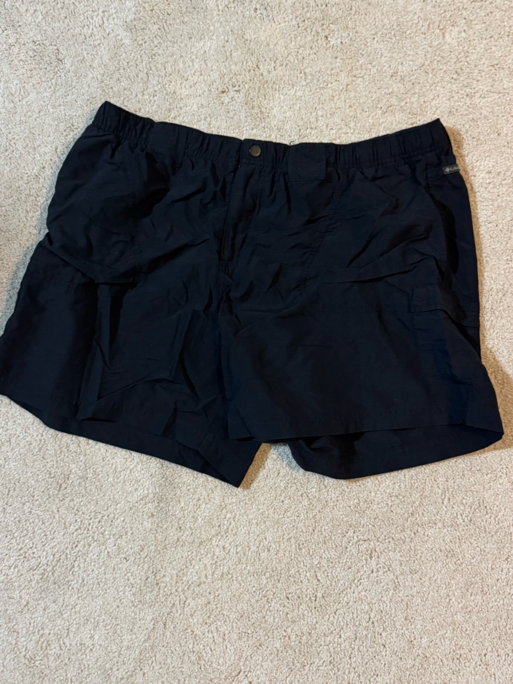 Columbia Black Athletic Shorts with Elastic Waist